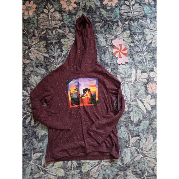 Old Navy Other - Old Navy Boys S 6-7 Maroon Pullover Hoodie Graphic Long Sleeve